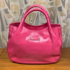 KATE SPADE 34th Street Treesh Dark Pink Patent Leather Tote Hand Bag
